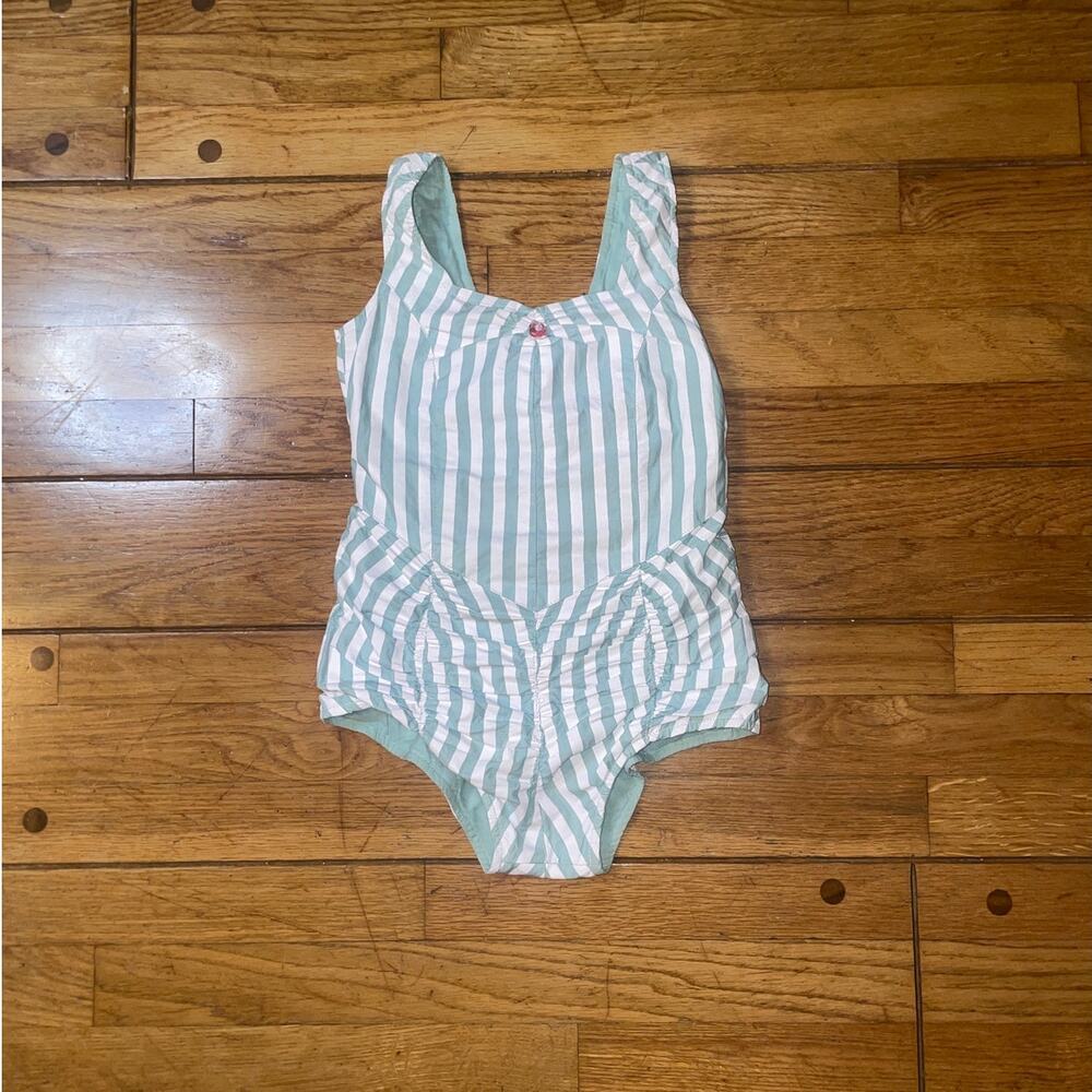 Girls woven play organic lola  swimsuit -seafoam